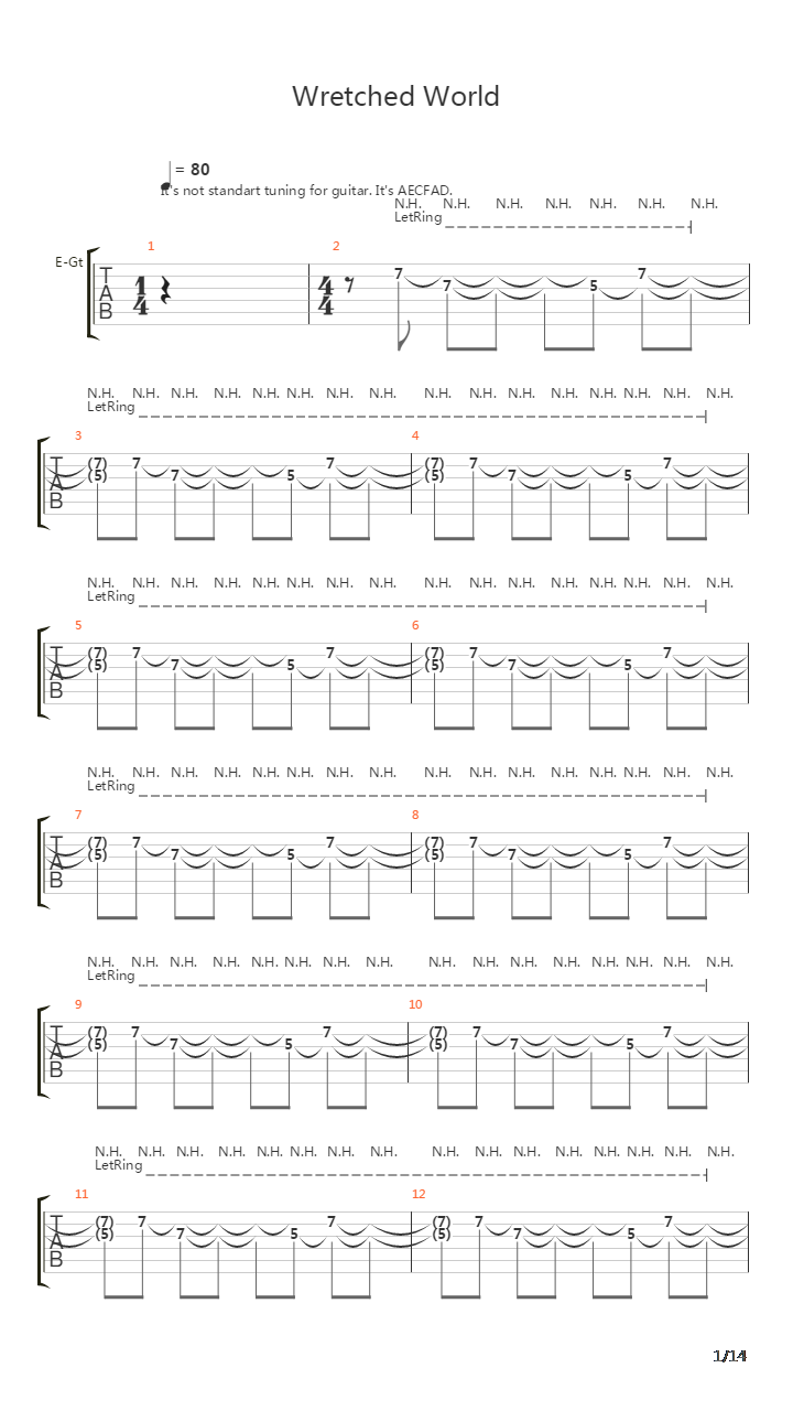 Wretched World吉他谱