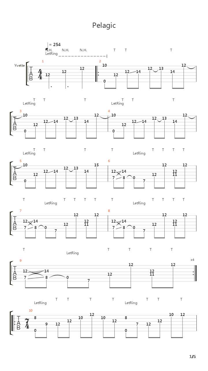 Pelagic吉他谱