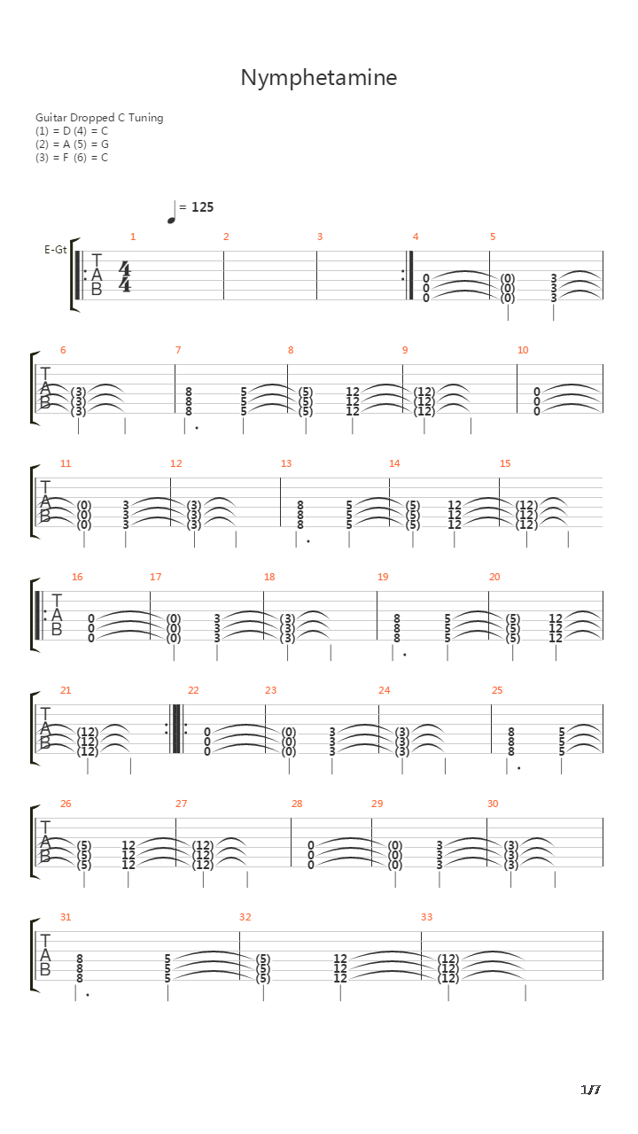 Nymphetamine Fix吉他谱