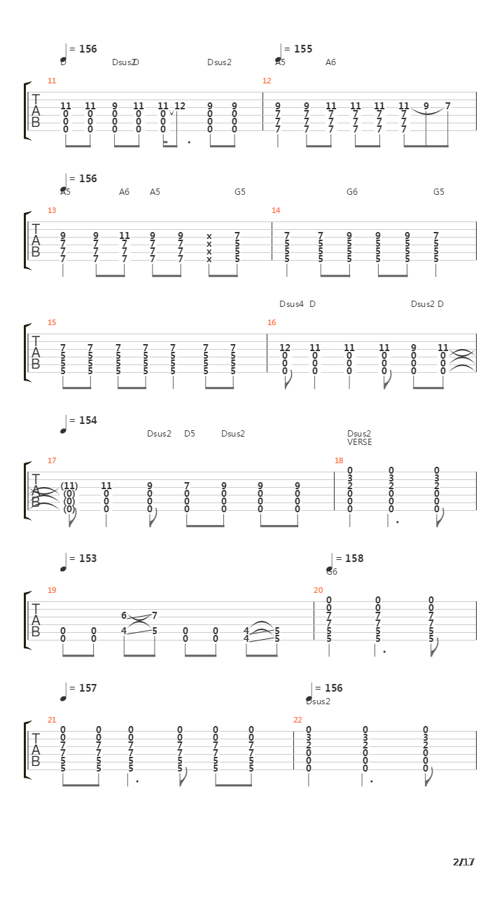 Higher吉他谱