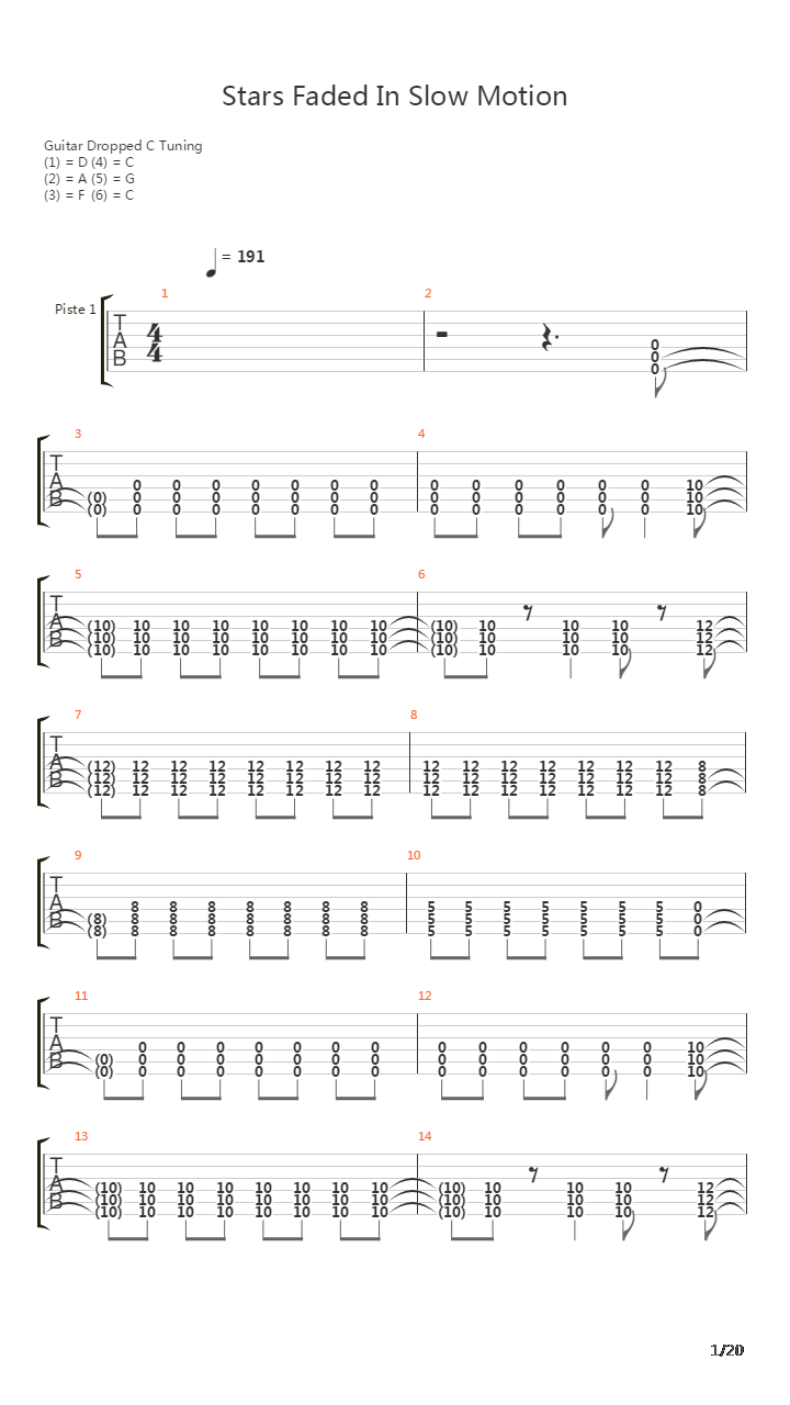 Stars Faded In Slow Motion吉他谱