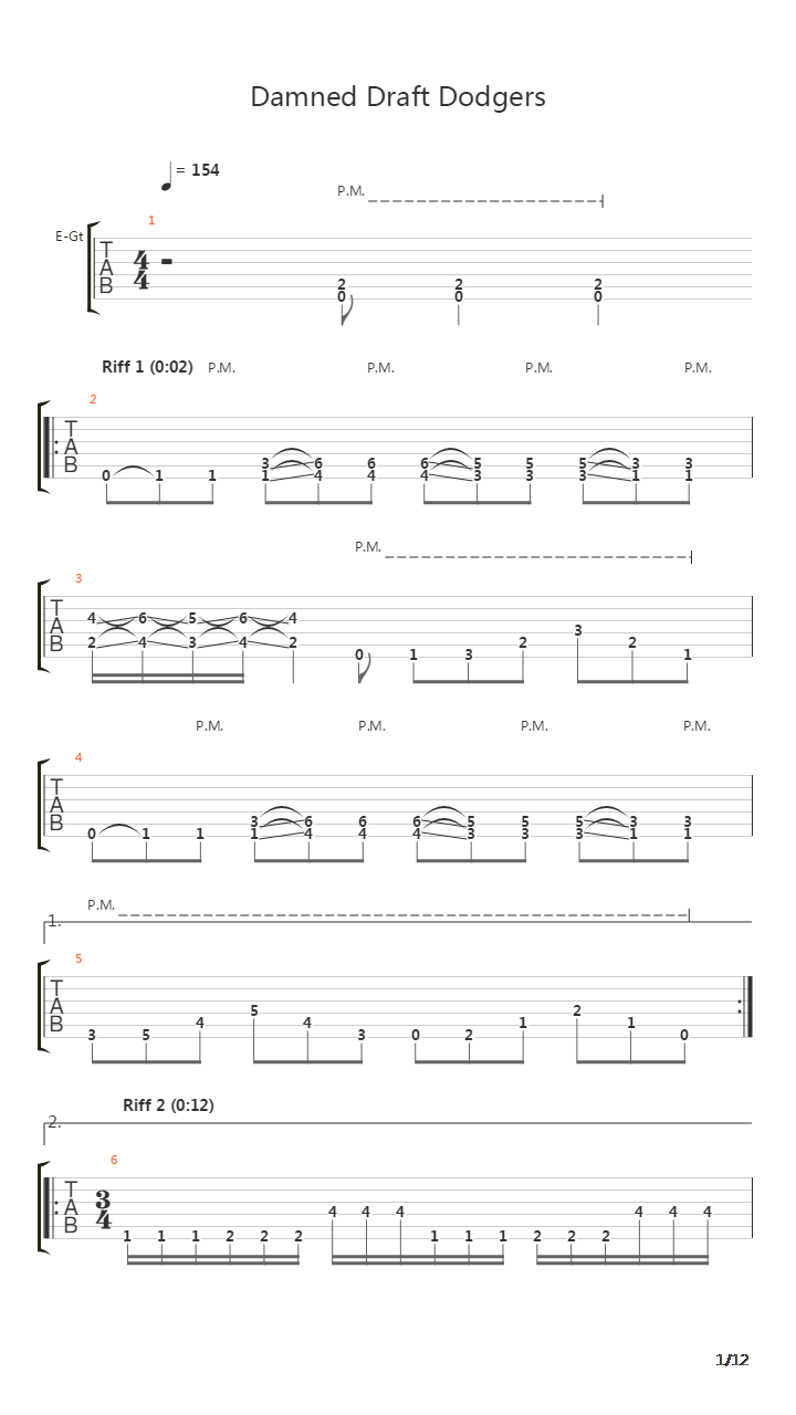 Damned Draft Dodgers吉他谱