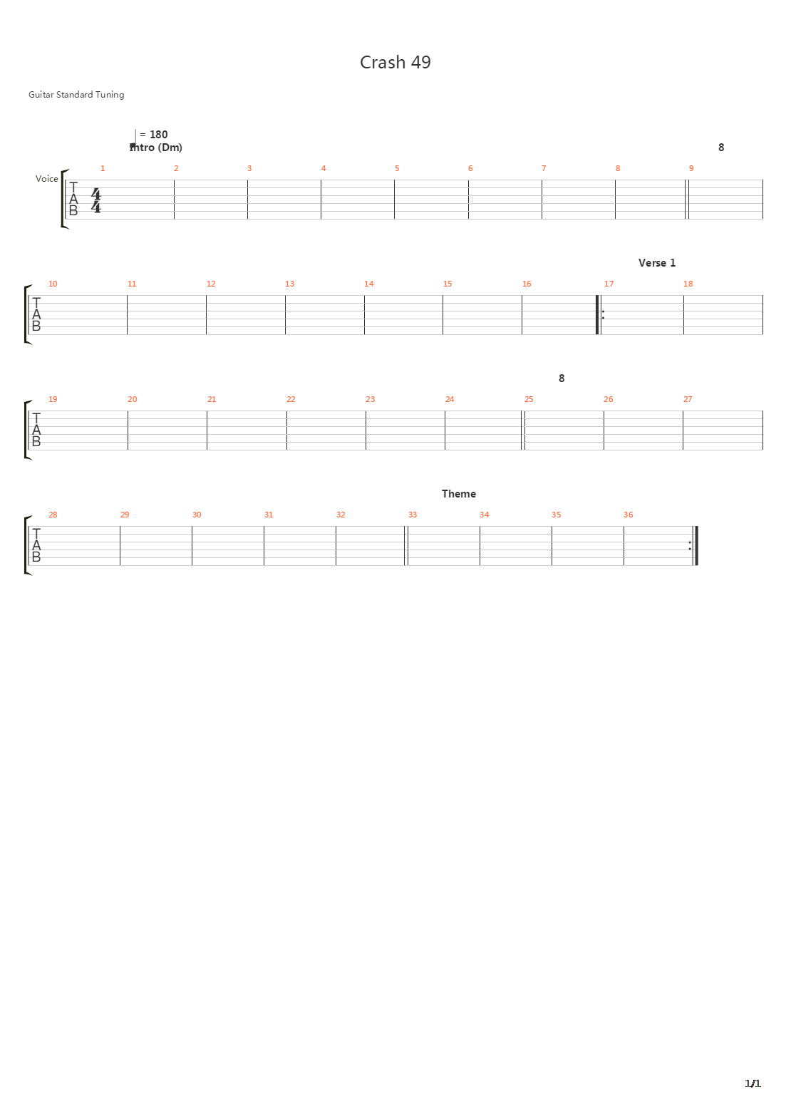 Crash 49吉他谱