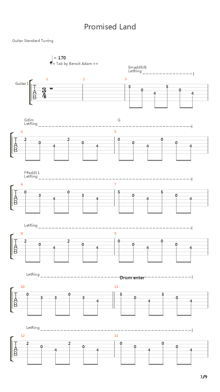 Promised Land吉他谱