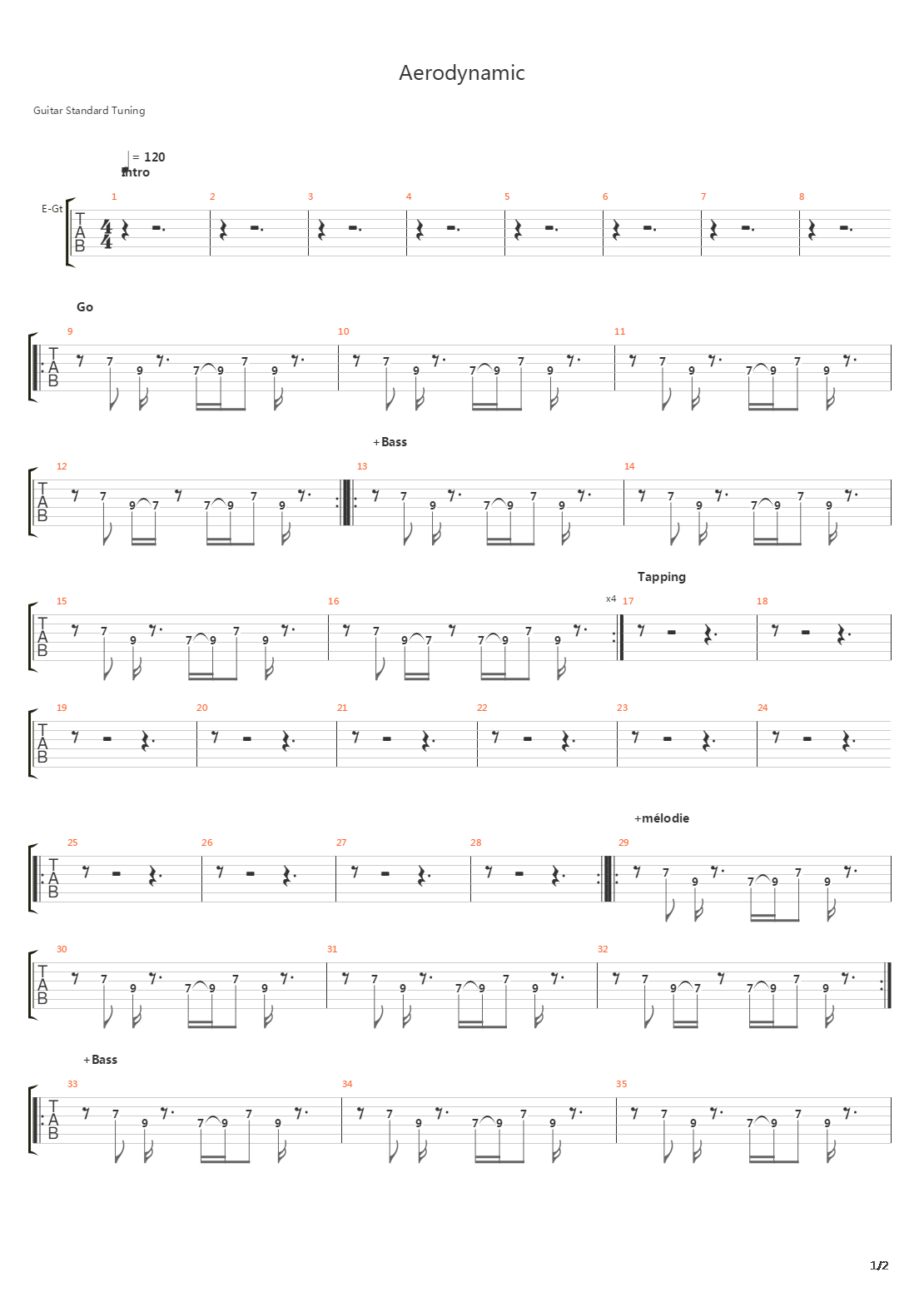 Aerodynamic吉他谱