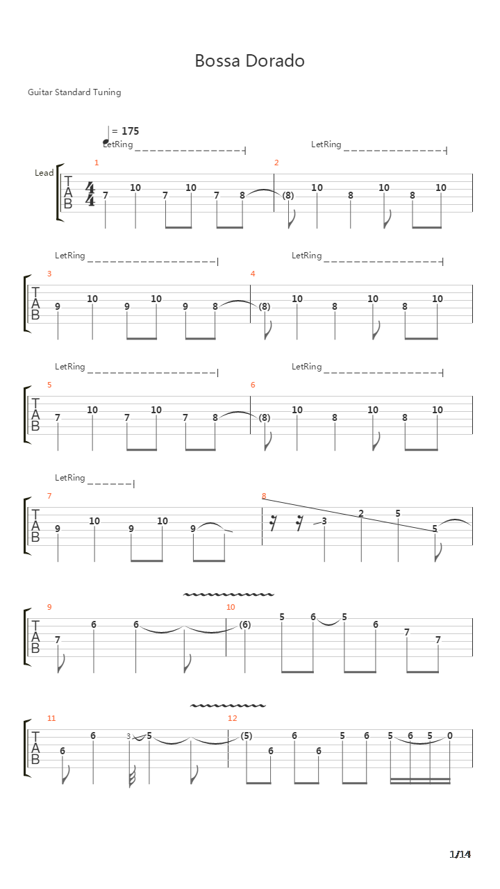 Bossa Dorado吉他谱