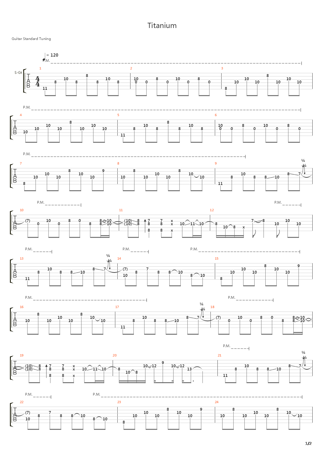 Titanium吉他谱