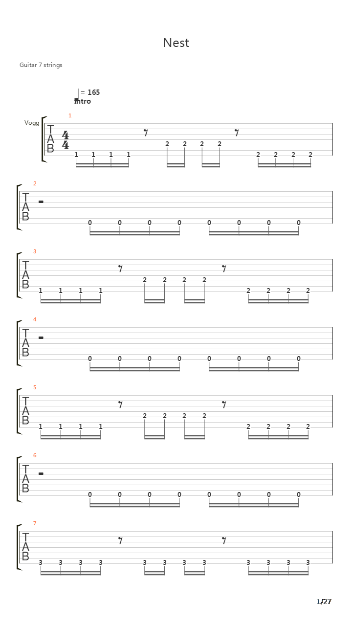 Nest吉他谱