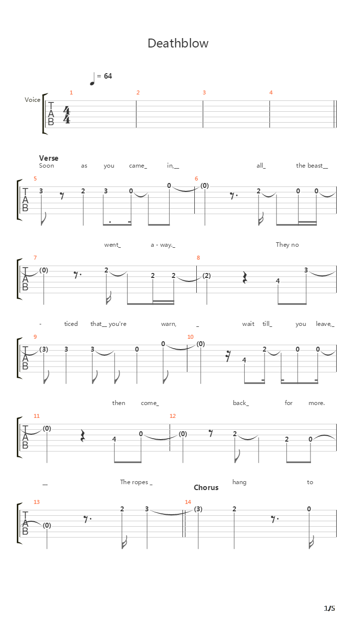 Deathblow吉他谱
