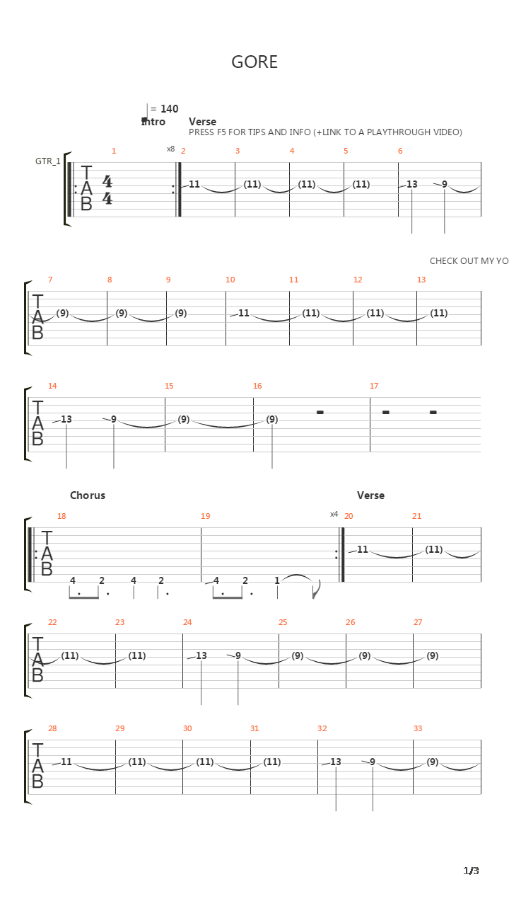Gore吉他谱