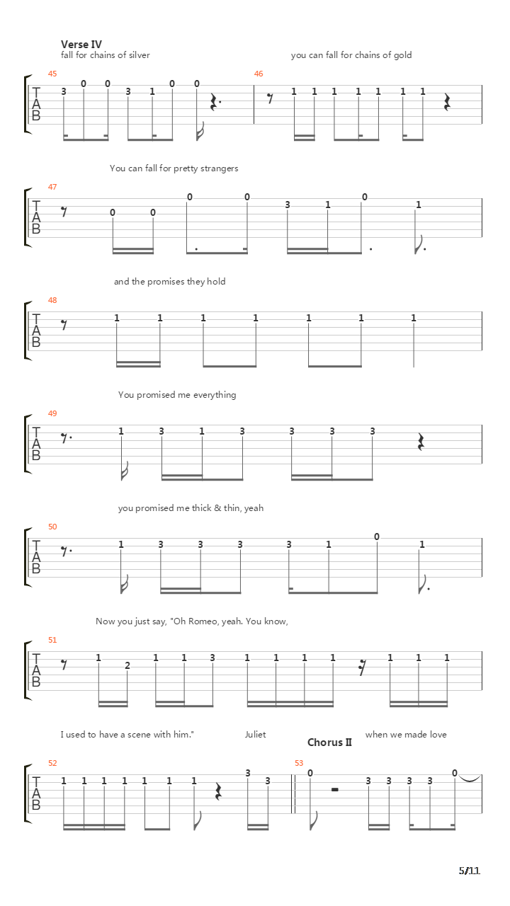 Romeo And Juliet吉他谱