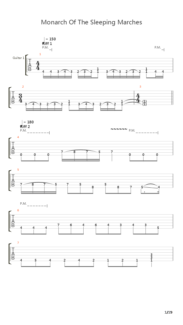 Monarch Of The Sleeping Marches吉他谱
