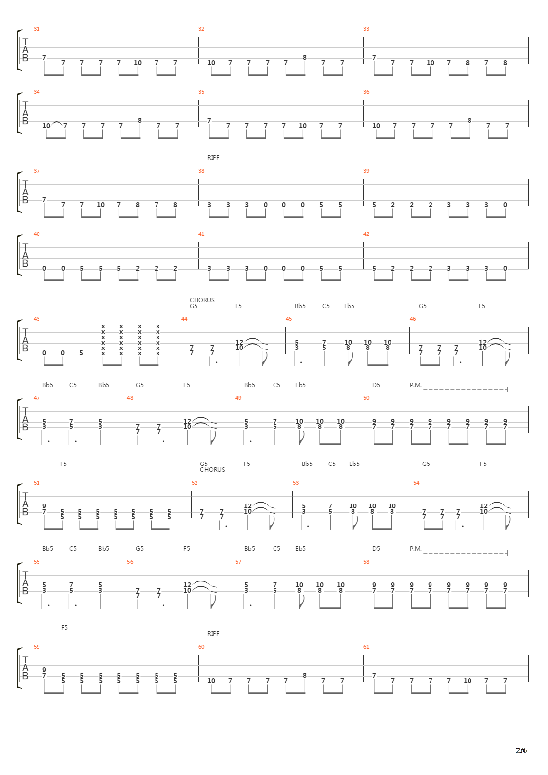 Inside The Fire吉他谱