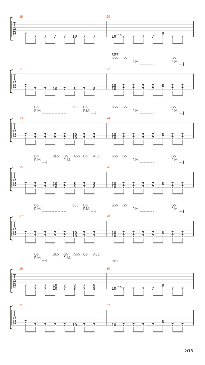 Inside The Fire吉他谱