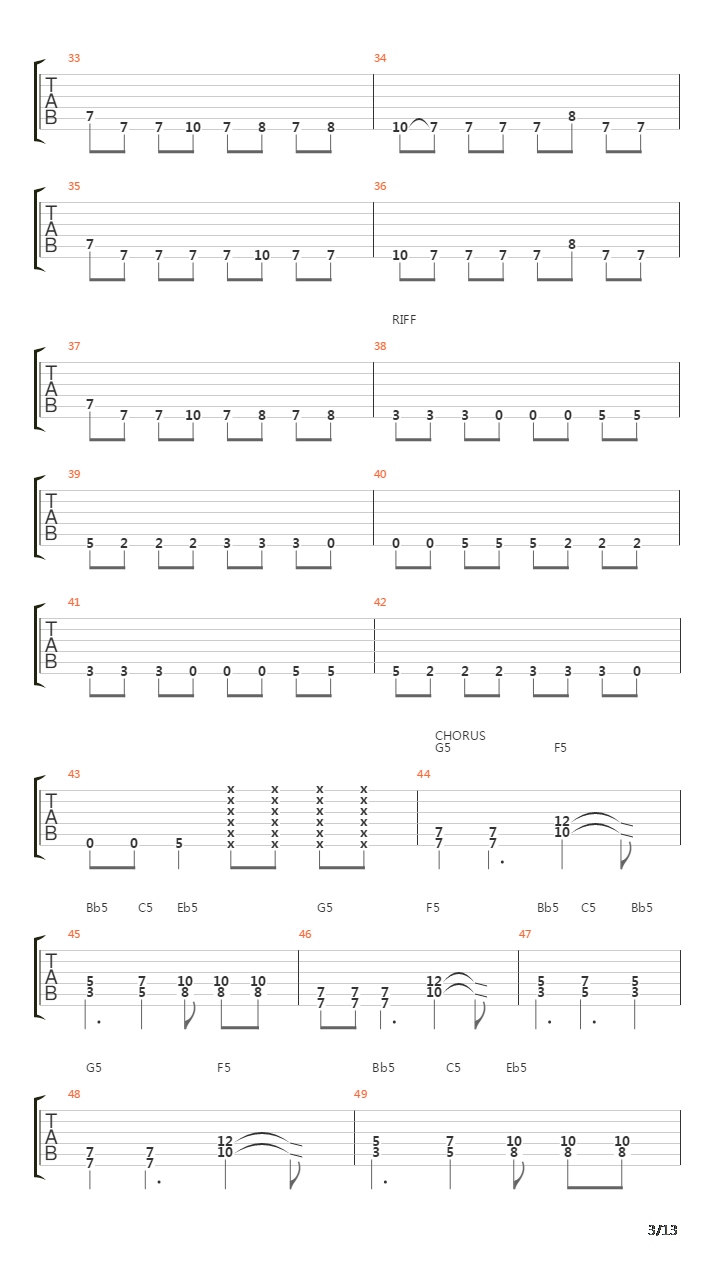 Inside The Fire吉他谱