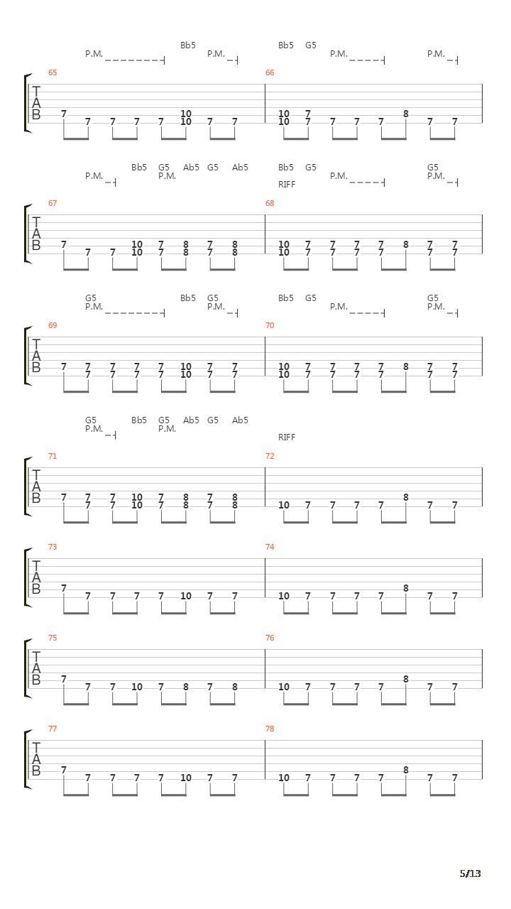 Inside The Fire吉他谱