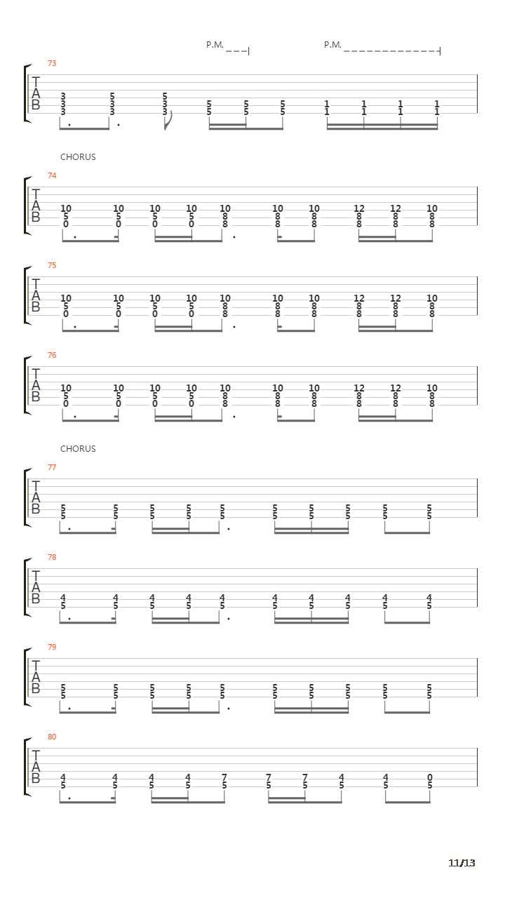 Stricken吉他谱