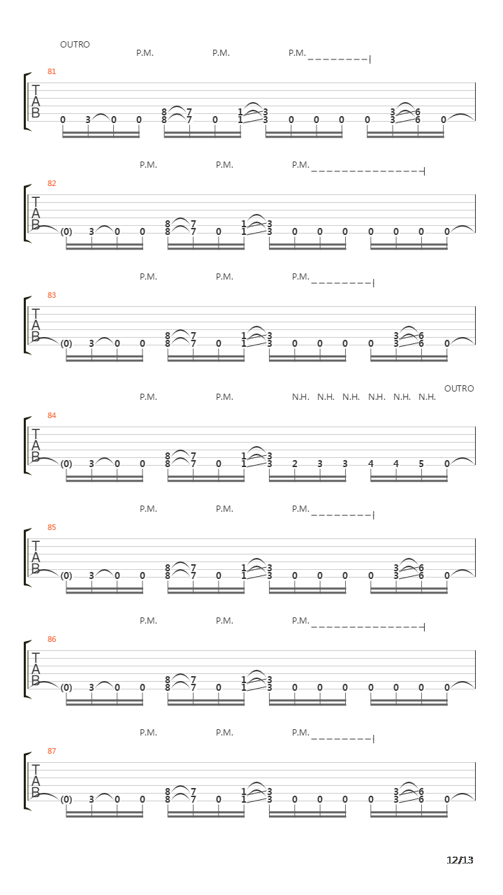 Stricken吉他谱