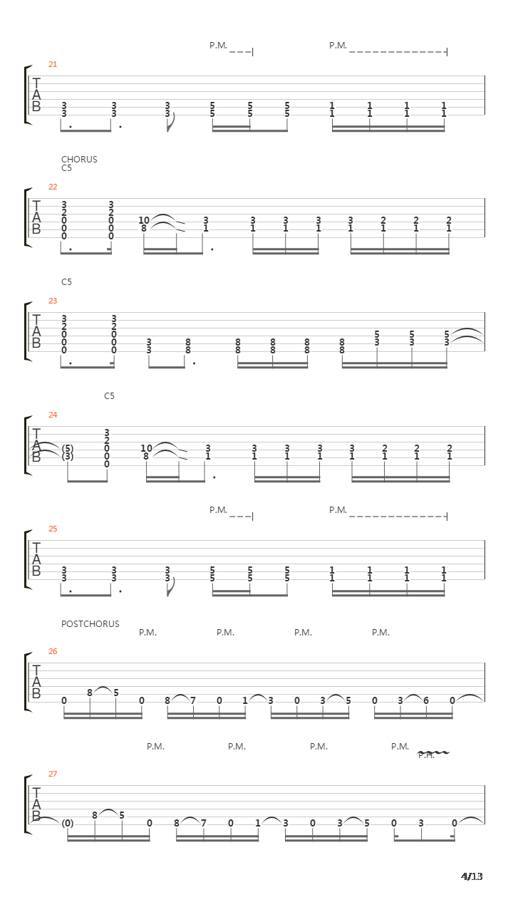 Stricken吉他谱