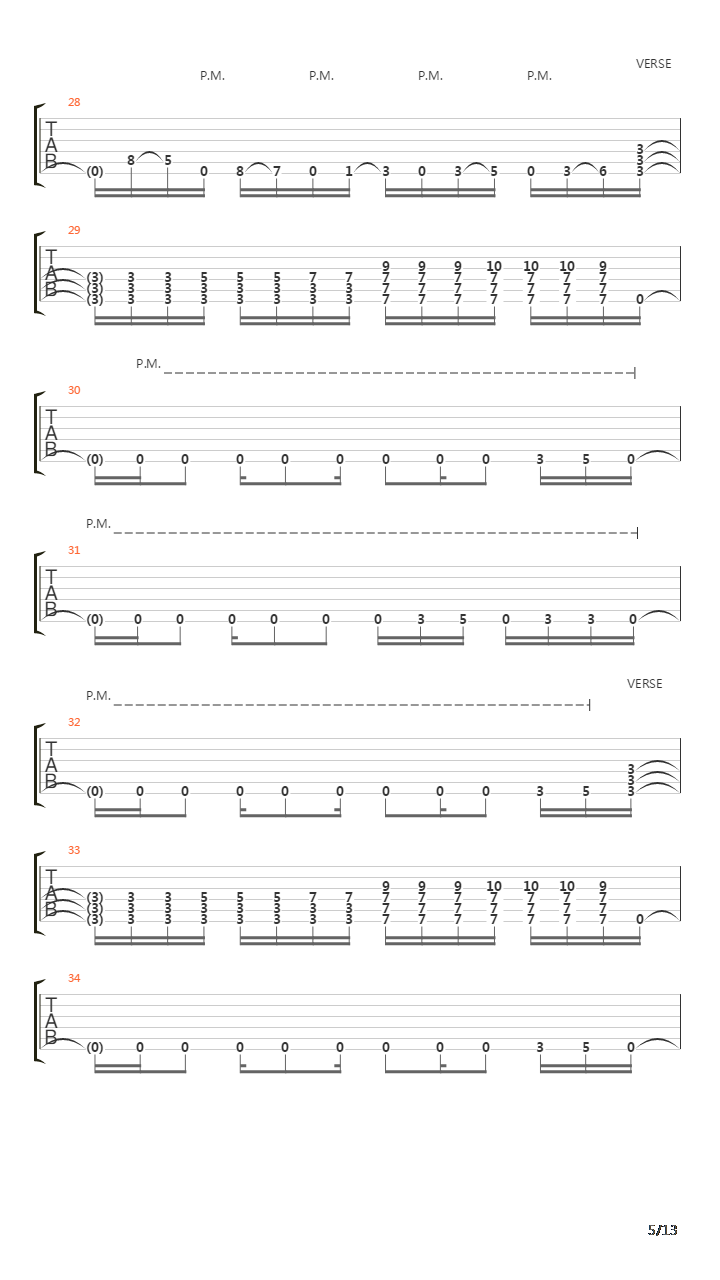 Stricken吉他谱