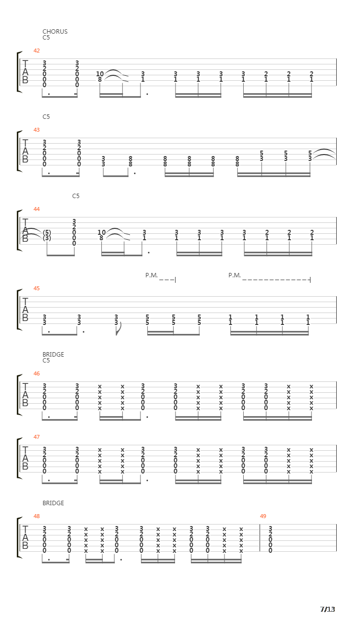 Stricken吉他谱