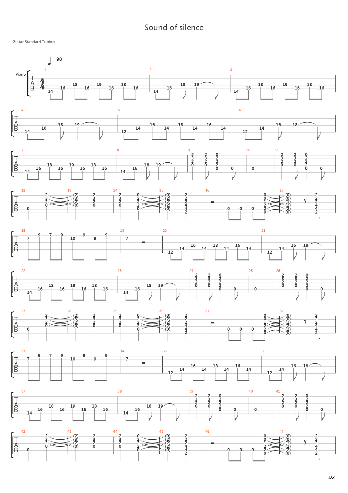 The Sound Of Silence吉他谱