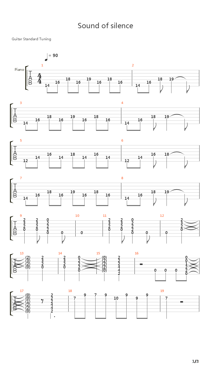 The Sound Of Silence吉他谱