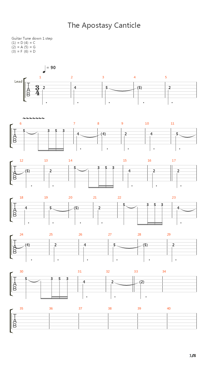 The Apostasy Canticle吉他谱