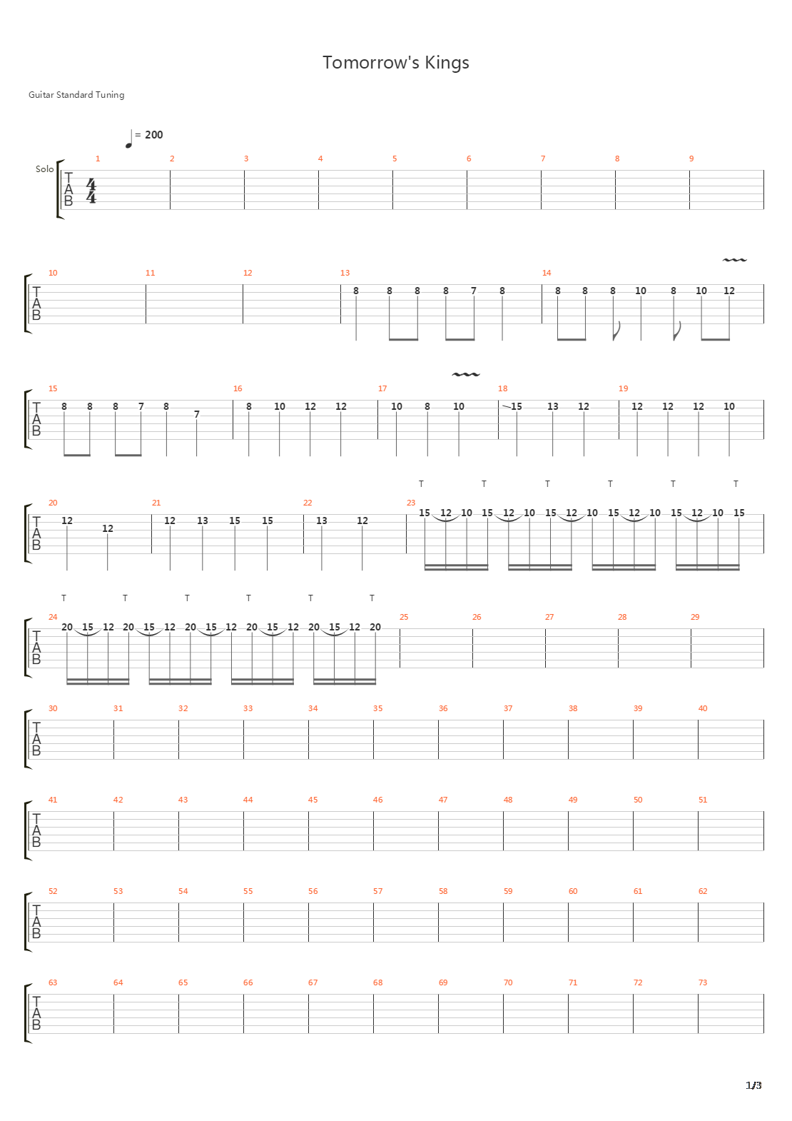 Tomorrows Kings吉他谱