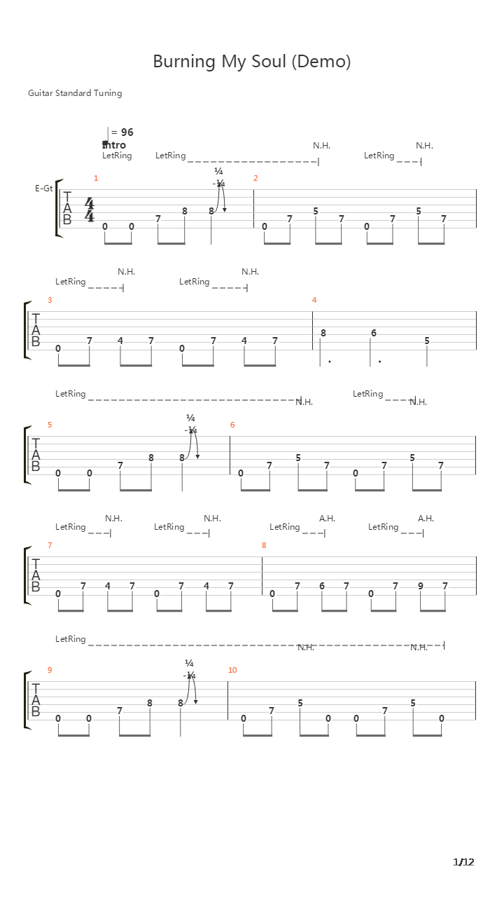 Burning My Soul Demo吉他谱