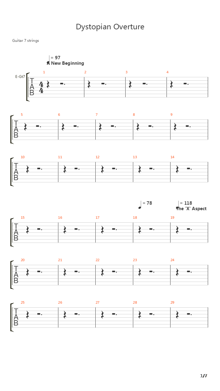 Dystopian Overture吉他谱
