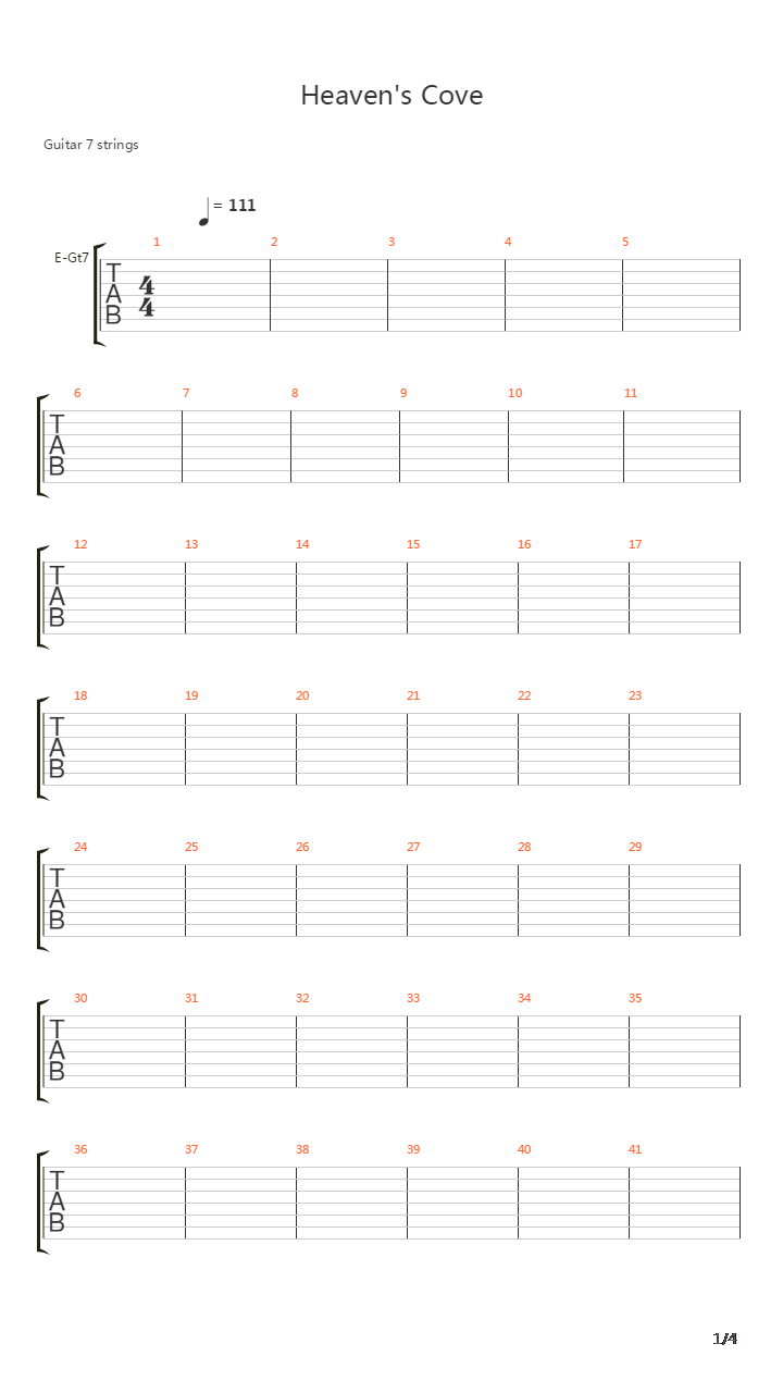 Heavens Cove吉他谱