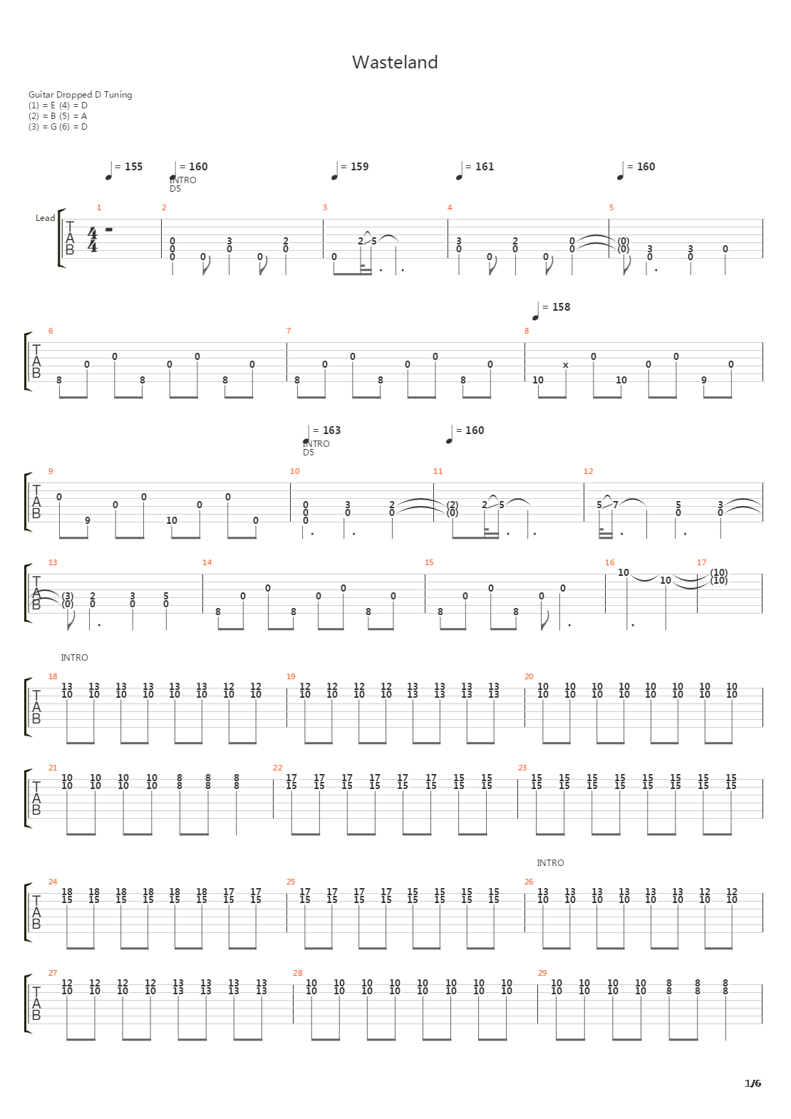 Wasteland吉他谱