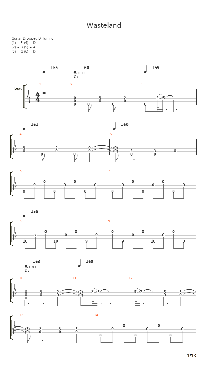 Wasteland吉他谱