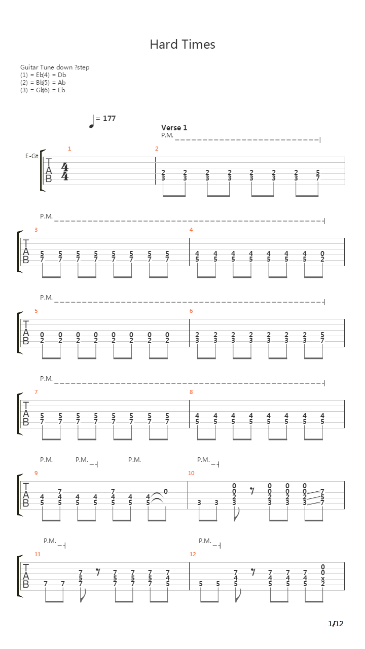 Hard Times吉他谱