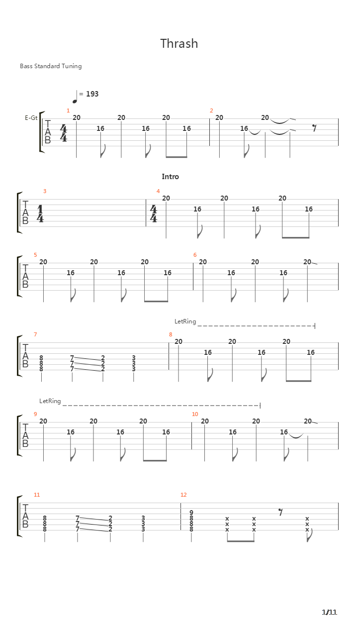 Thrash吉他谱