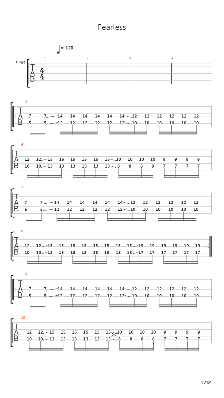 Fearless吉他谱