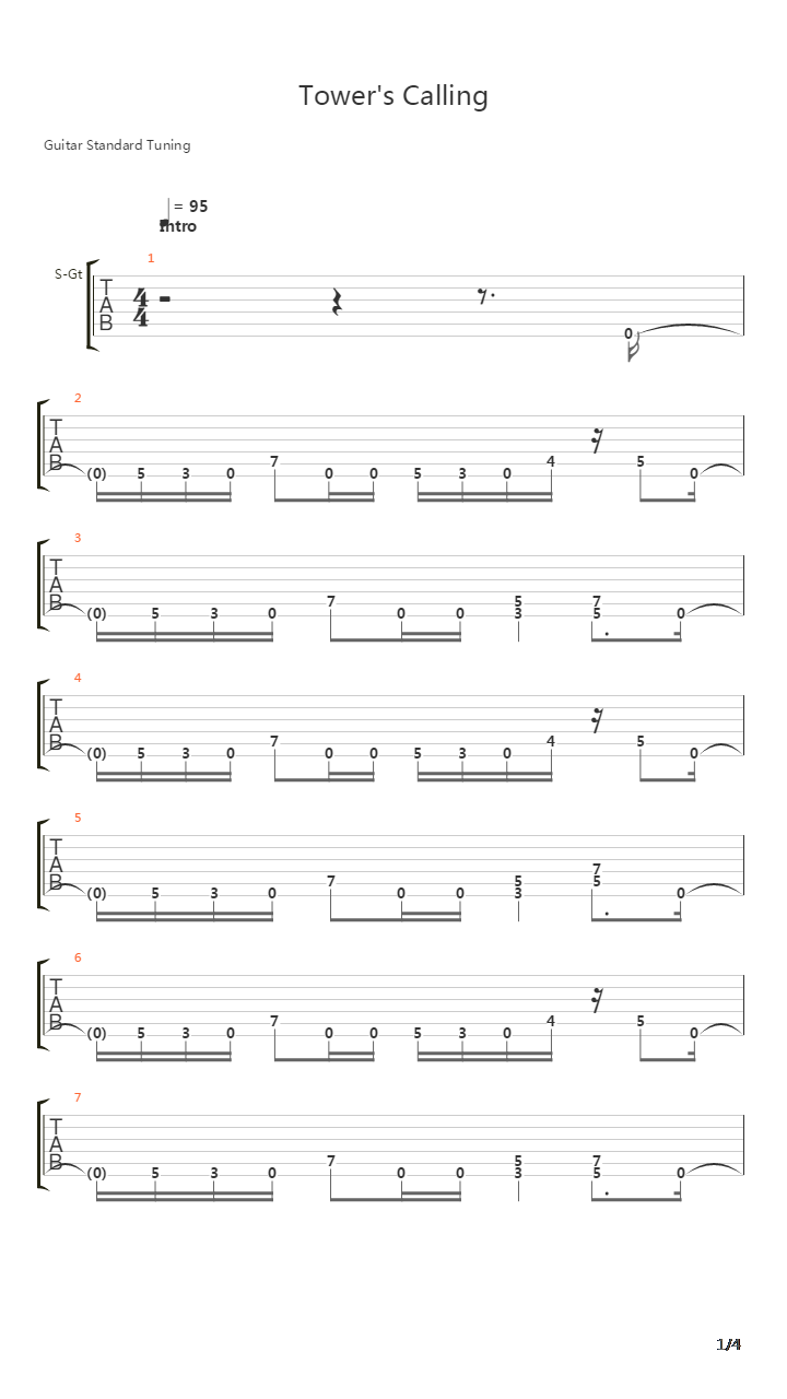Towers Callin吉他谱