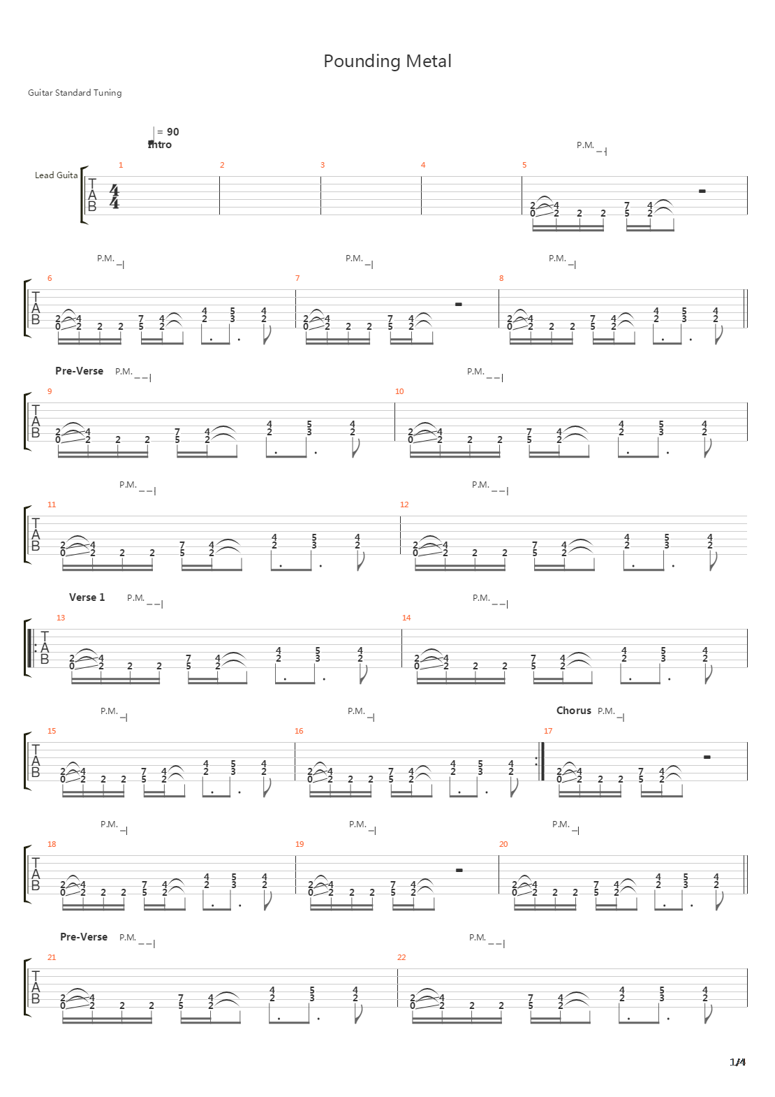 Pounding Metal吉他谱