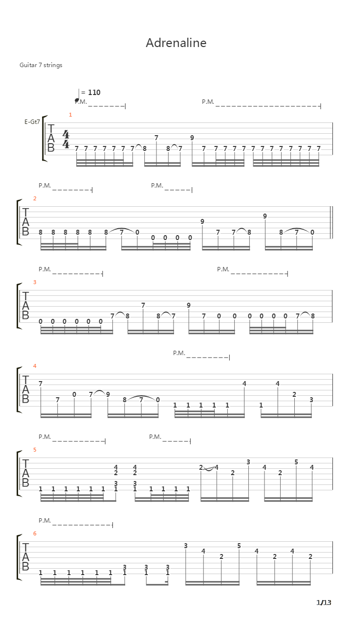 Adrenaline吉他谱