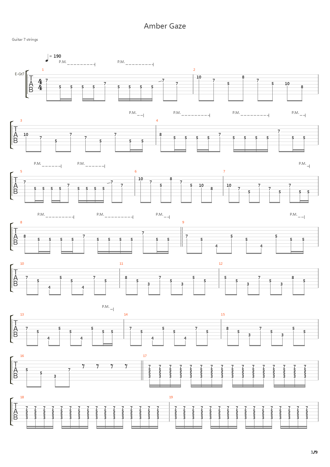 Amber Gaze吉他谱