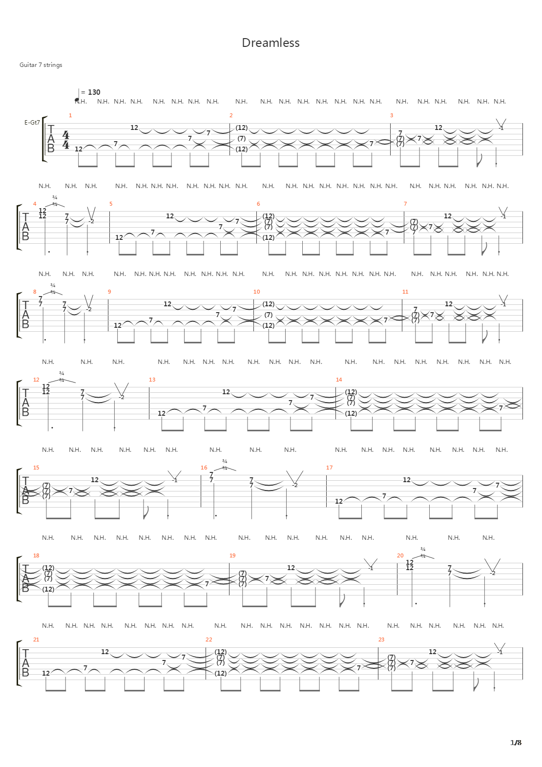 Dreamless吉他谱