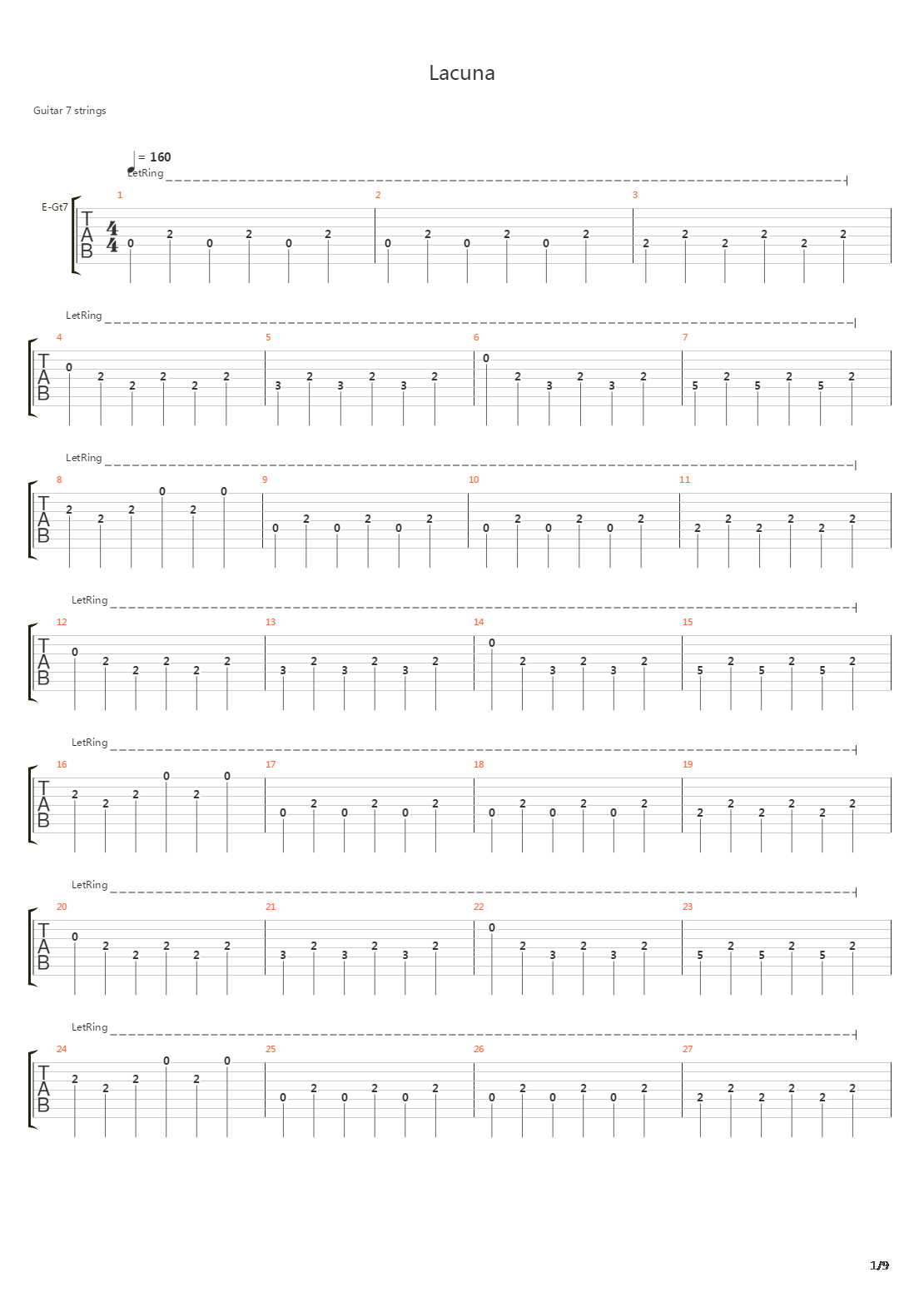 Lacuna吉他谱