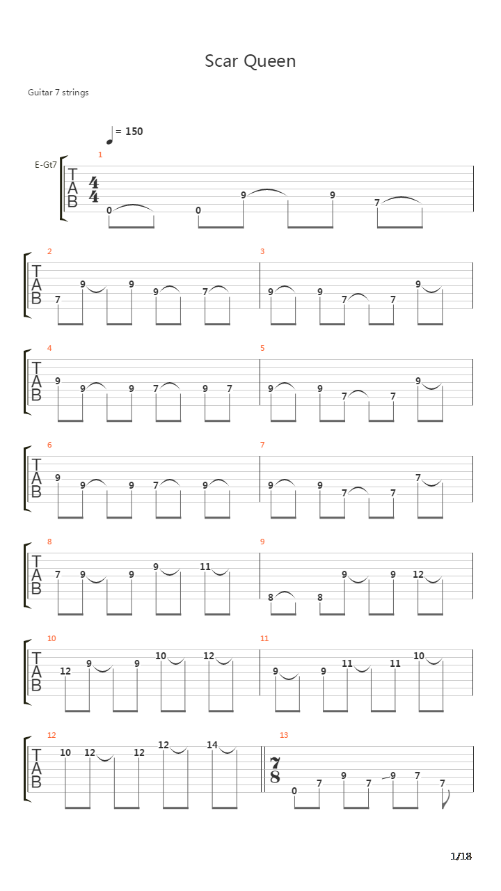Scar Queen吉他谱