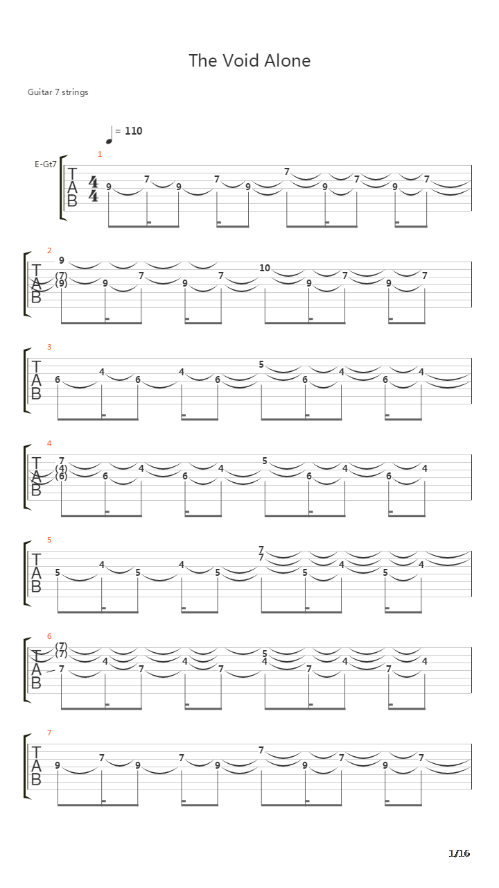 The Void Alone吉他谱