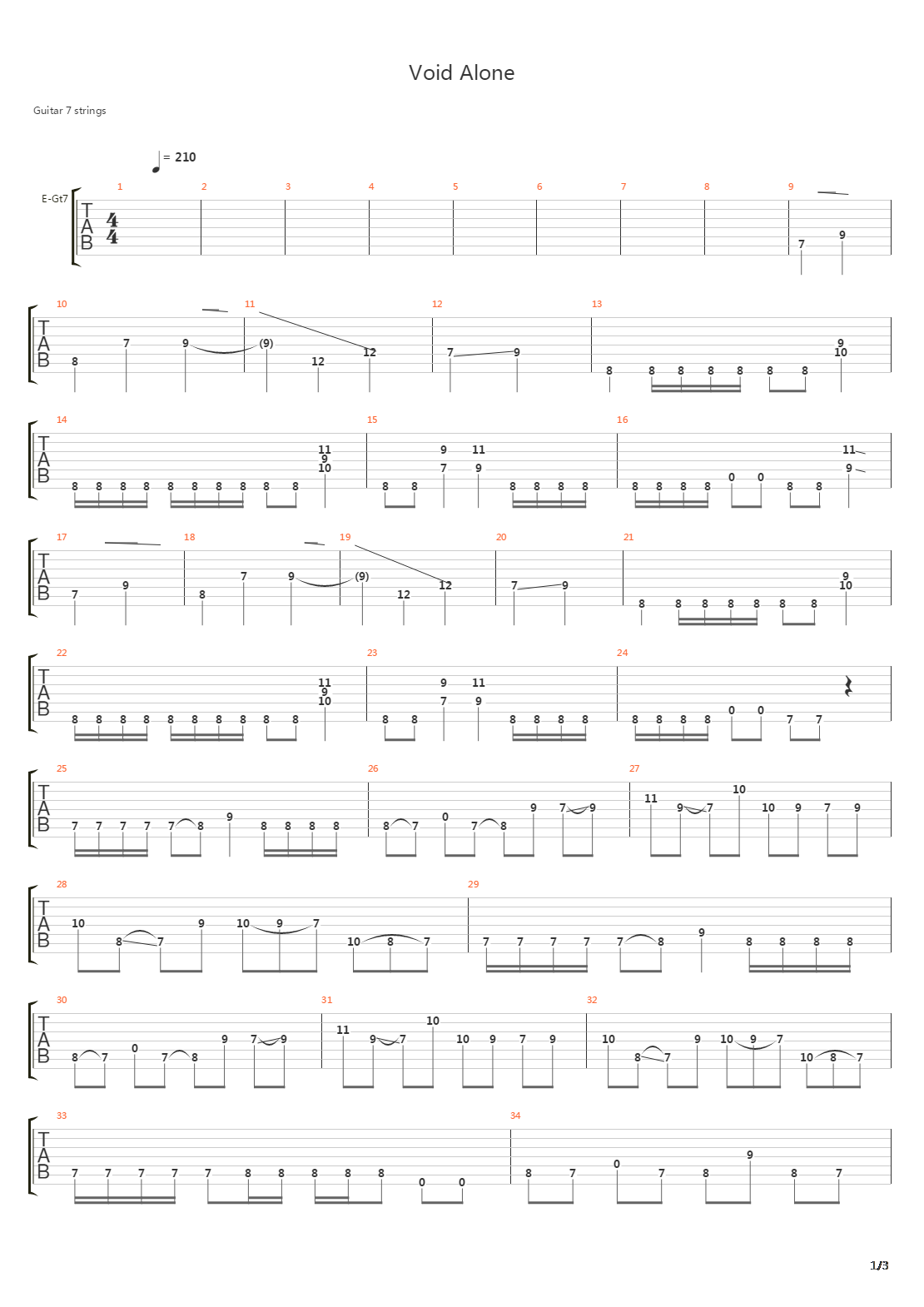 The Void Alone吉他谱