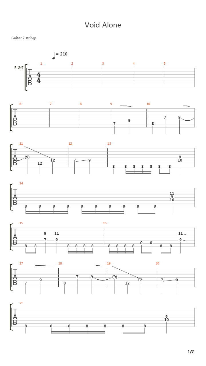 The Void Alone吉他谱