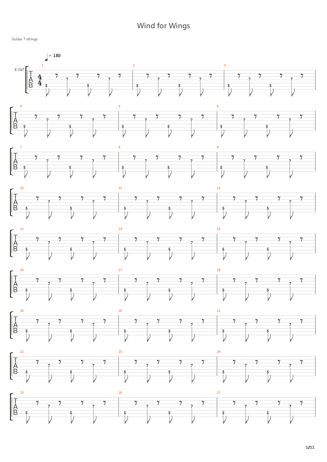 Wind For Wings吉他谱