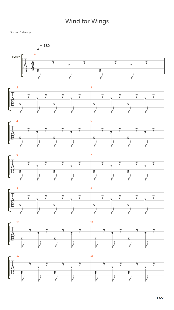 Wind For Wings吉他谱