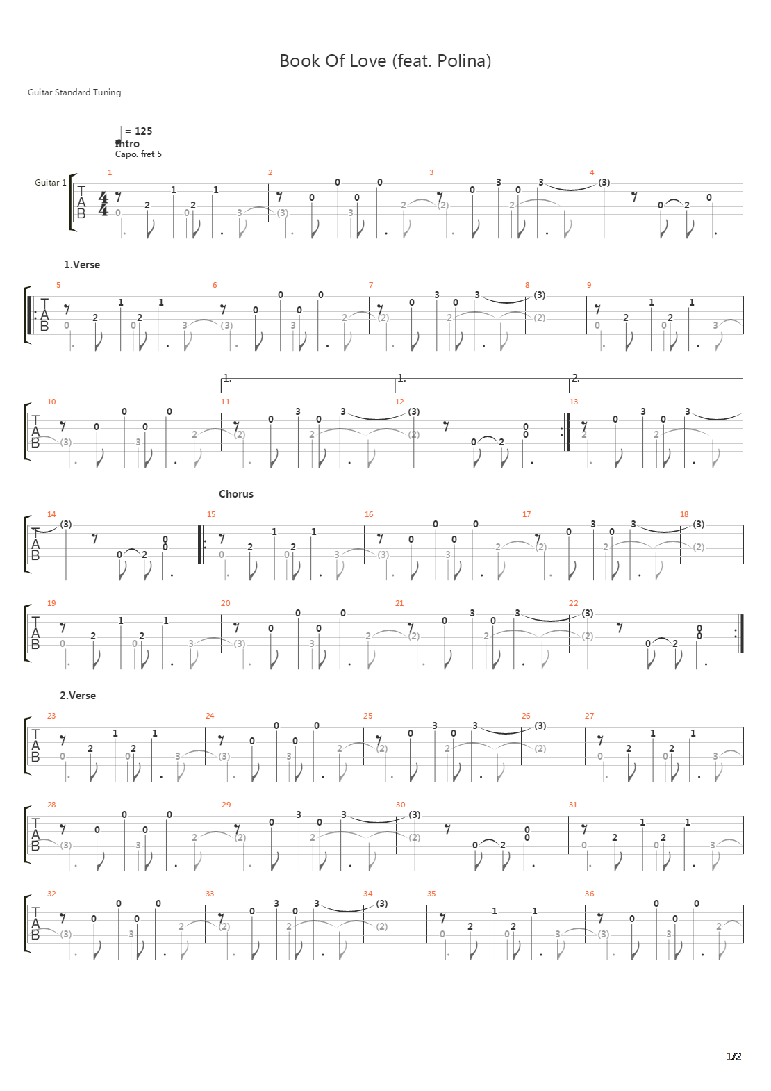 Book Of Love Feat Polina吉他谱